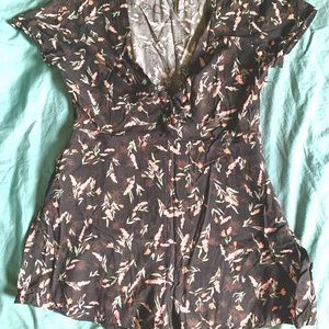 Black/floral summer romper